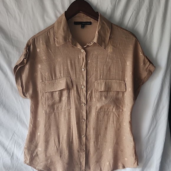 Harve Benard Tops - Harve Benard Tan Button-Up Women's